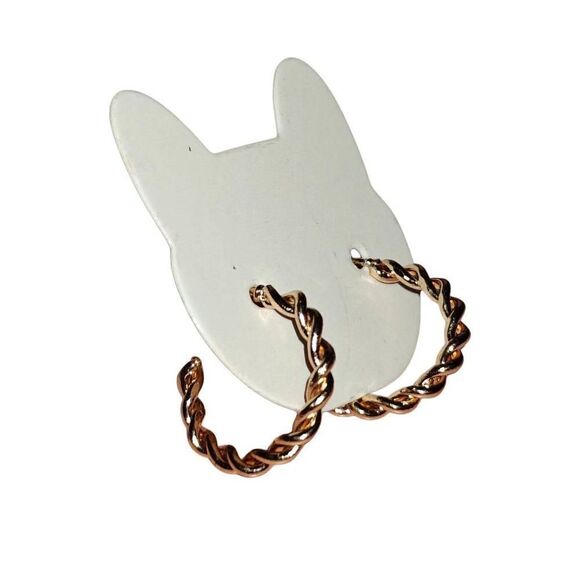 Gold Small Twisted Hoop Earrings - Picture 1 of 3
